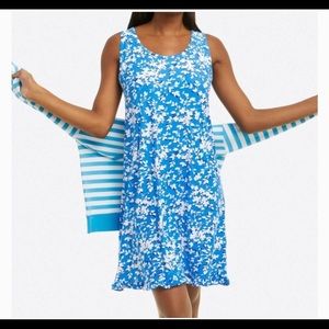 Draper James Ruffle Nightie NIGHT GOWN BLUE FLORAL BLUEBELL PLUS L/XL NEW